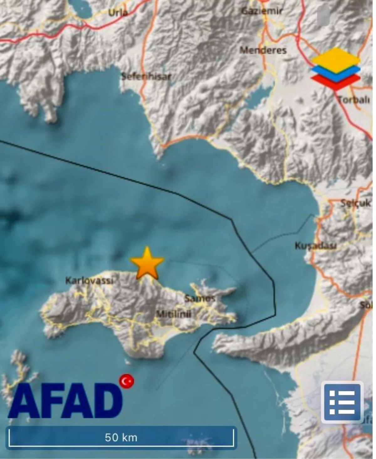 İzmir'in Seferihisar ilçesi açıklarında 4,5 büyüklüğünde deprem meydana geldi