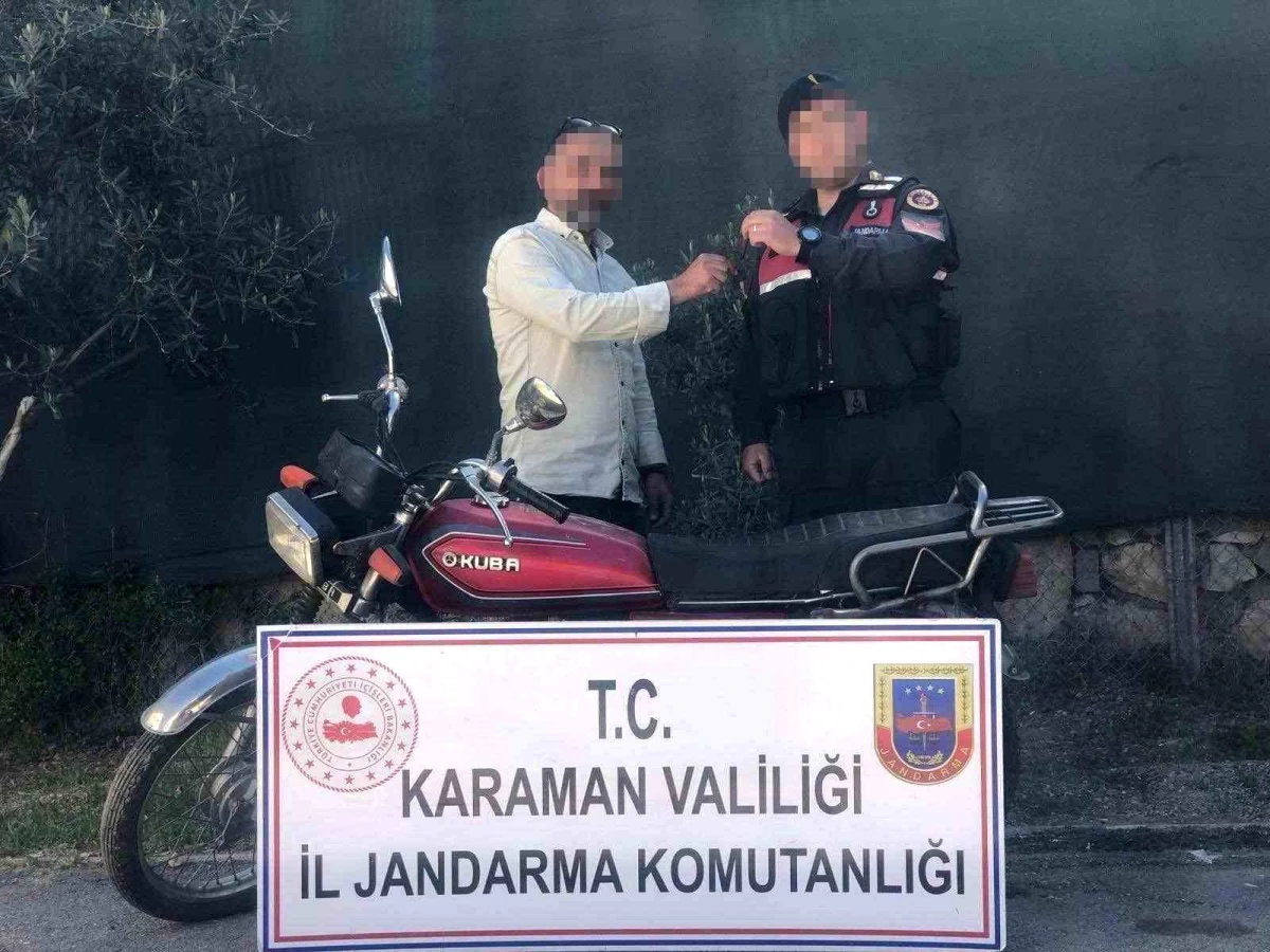 Karaman'da Çalıntı Motosiklet Jandarma Tarafından Bulundu
