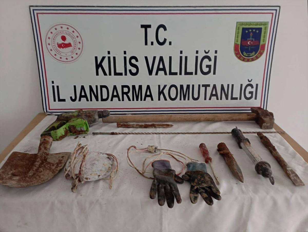 Kilis'te izinsiz kazı yapan 1 şüpheli suçüstü yakalandı