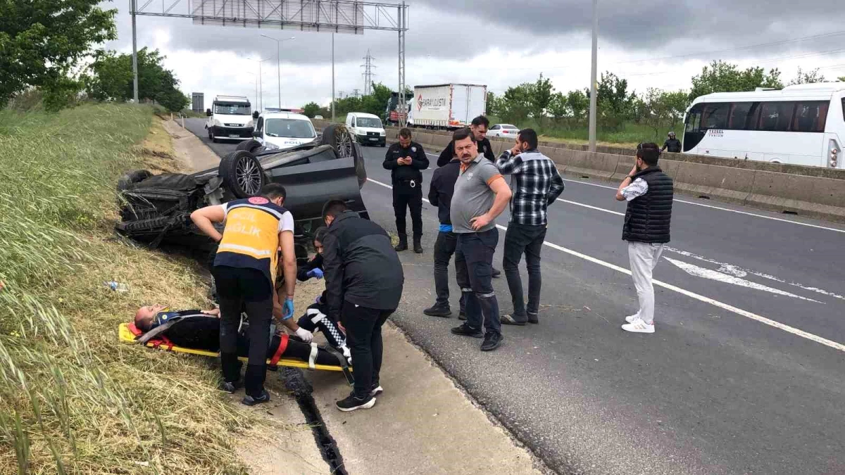 Tekirdağ Çorlu'da Otomobil Takla Attı: 1 Yaralı