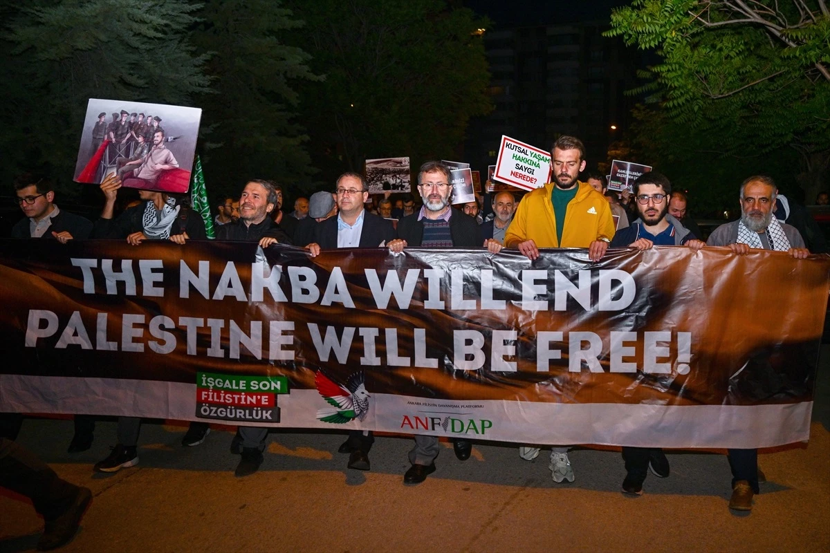Ankara’da Filistinlilerin Zorunlu Göçe Karşı Yürüyüş Düzenlendi