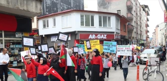 Arsin ilçesinde Filistin’e destek yürüyüşü yapıldı