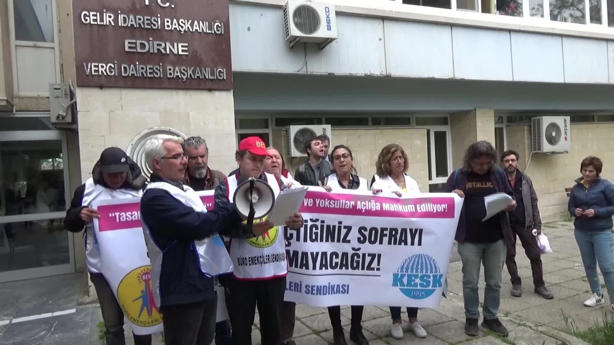 BES Edirne Şubesi Kamuda Tasarruf ve Verimlilik Paketi'ni Protesto Etti