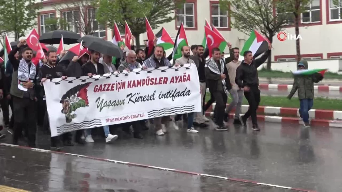 Bitlis Eren Üniversitesi öğrencilerinden Filistin için 10 günlük oturma eylemi