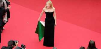 Cannes’a damga vuran kıyafet! Dünyaca ünlü oyuncu, elbisesiyle Filistin’e destek verdi