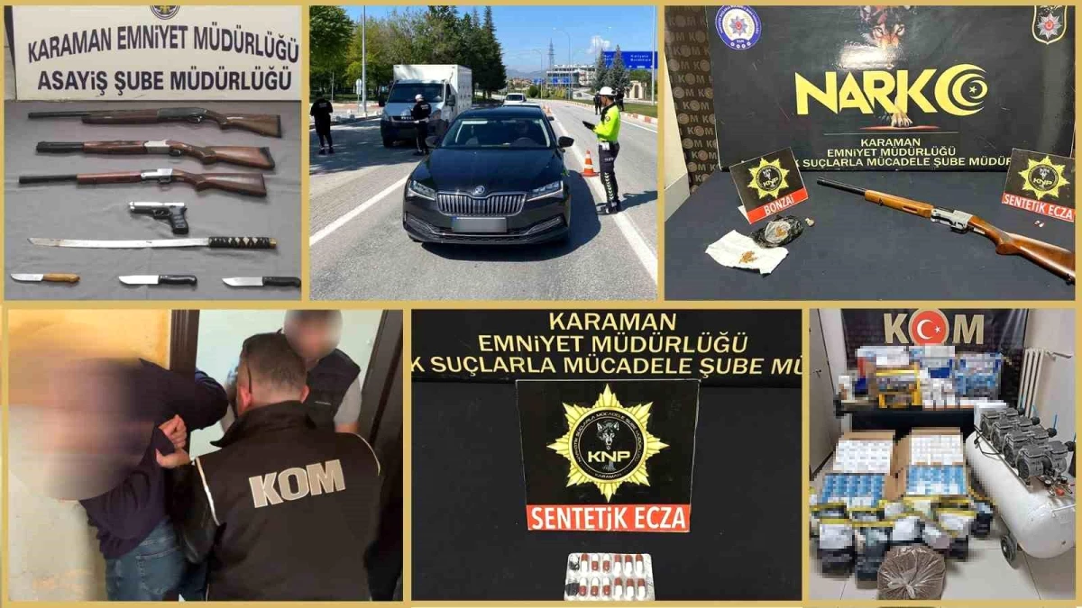 Karaman’da Uyuşturucu ve Ruhsatsız Silah Operasyonu: 10 Tutuklama